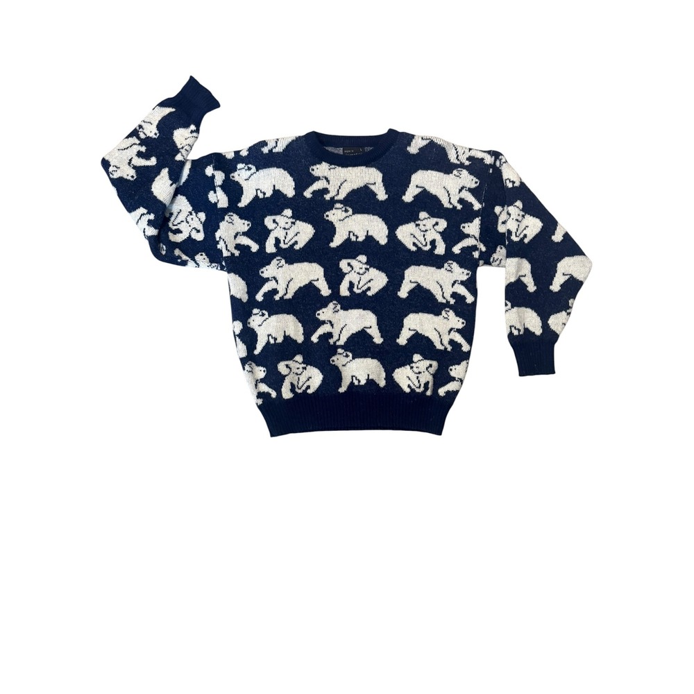 Vintage 70s 80s Koala Print Australian Wool Knit Pullover Sweater L Novelty